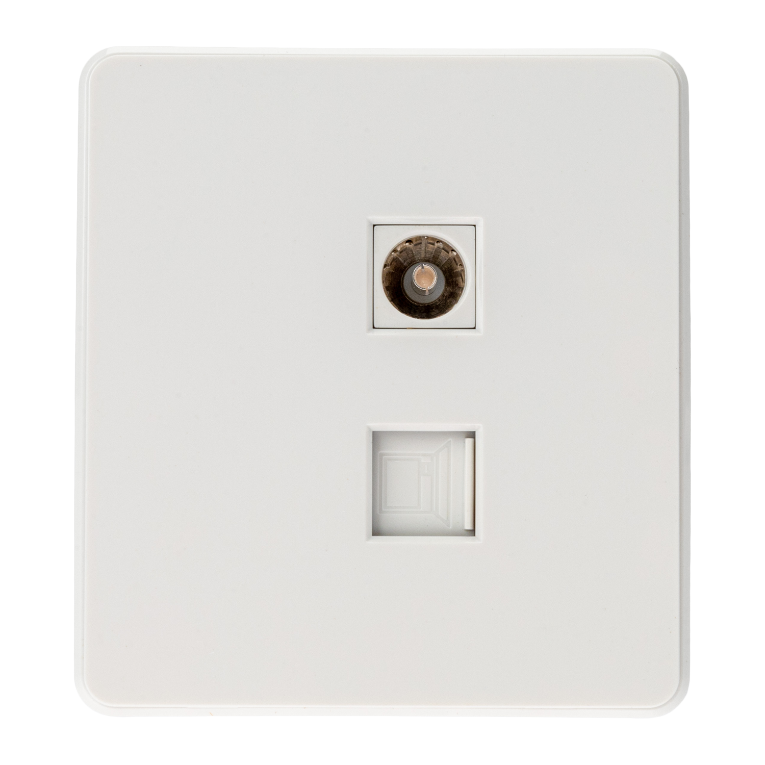 Розетка ROUND компьютерная RJ45 кат6 + TV с/у перламутр KRANZ