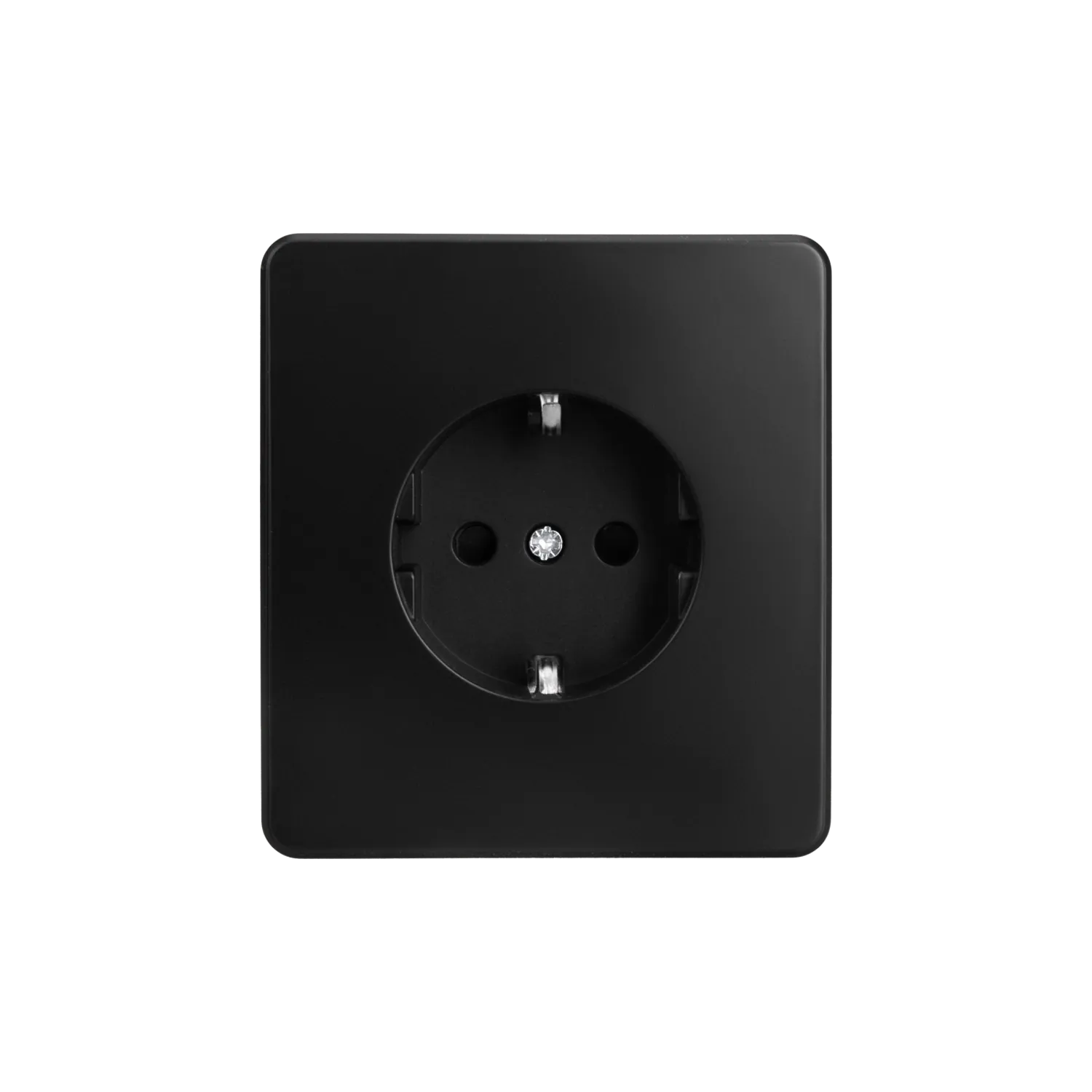 Розетка ROUND 1-ая с/з с/у, со шторками 16А оникс KRANZ