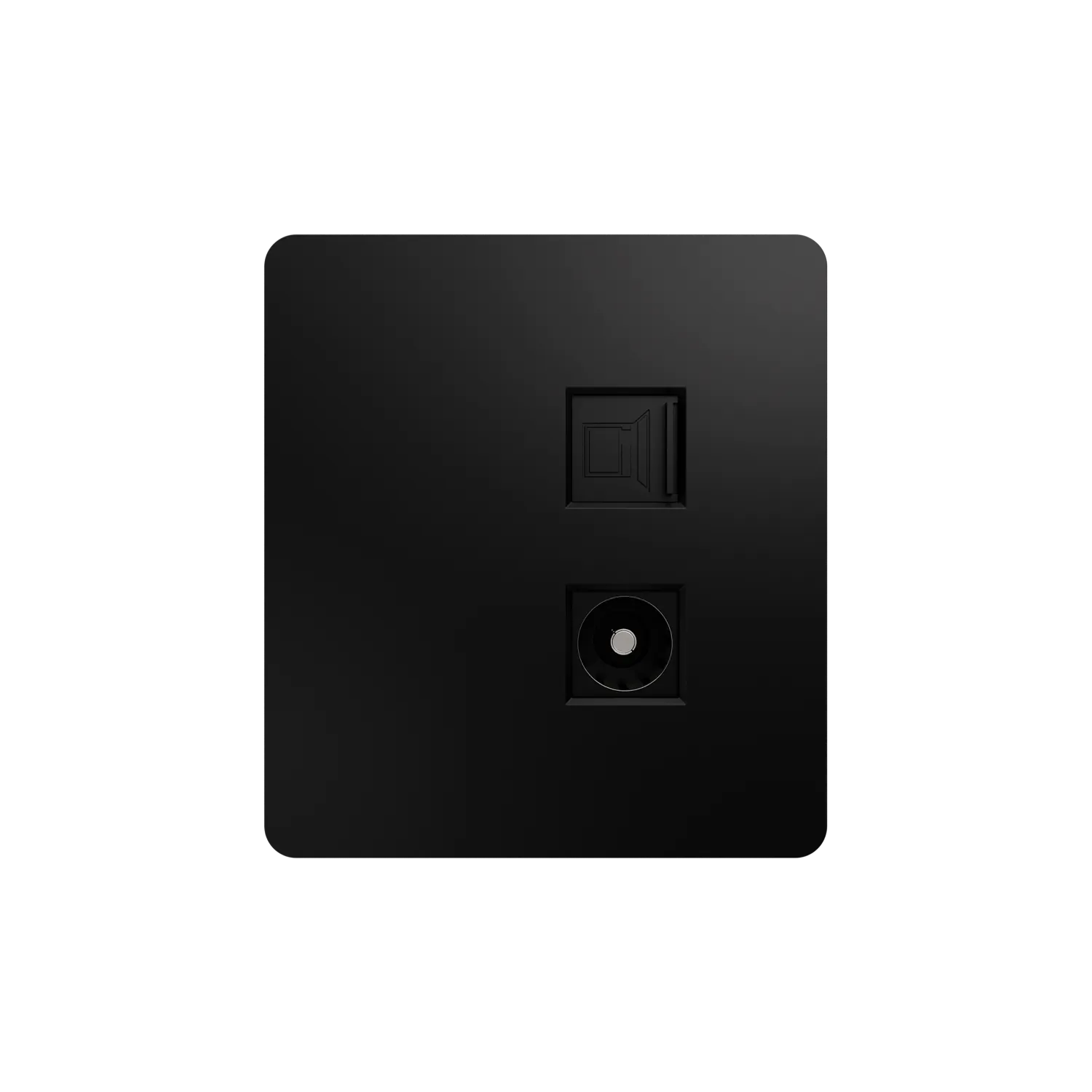 Розетка ROUND компьютерная RJ45 кат6 + TV с/у оникс KRANZ